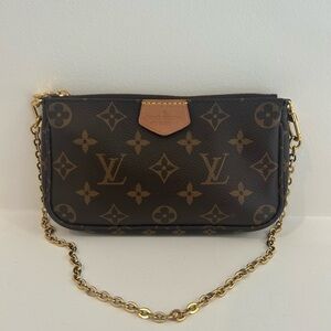 Multi Pochette Accessoires Pouch Monogram Canvas Small (original gold chain)
